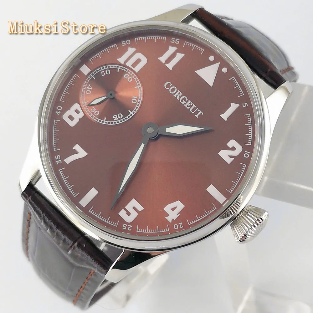 Мужские механические часы с серебристым циферблатом и кожаным ремешком |