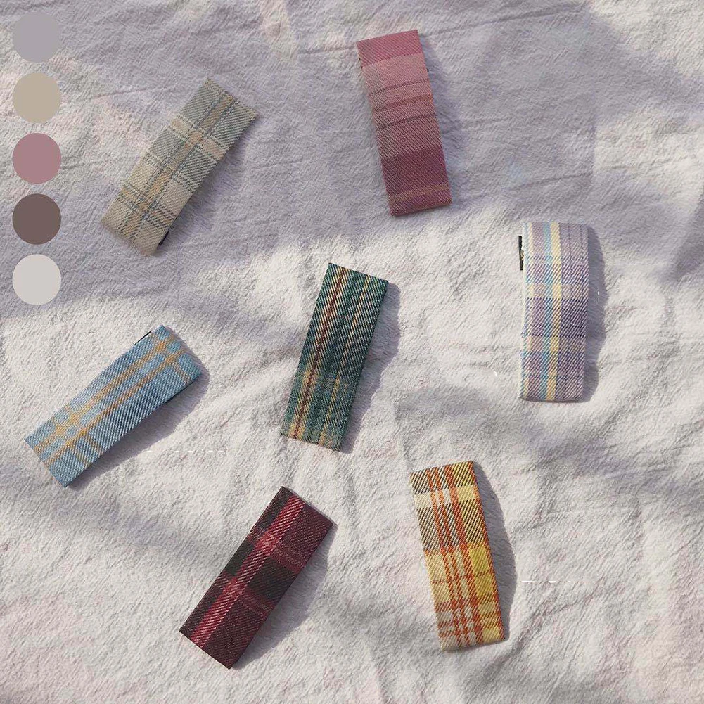 

1Pcs Simple Candy Color Plaid Hairpins Women Barrette Hairgrip Girls Hair Clip Headdress Barrettes Japanese Style Gentle Elegant