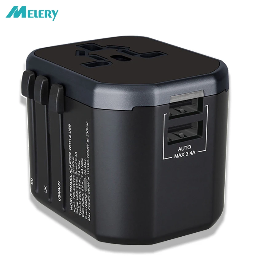 Дорожный адаптер с выходным зарядным устройством 3 4 А вилка стандарта