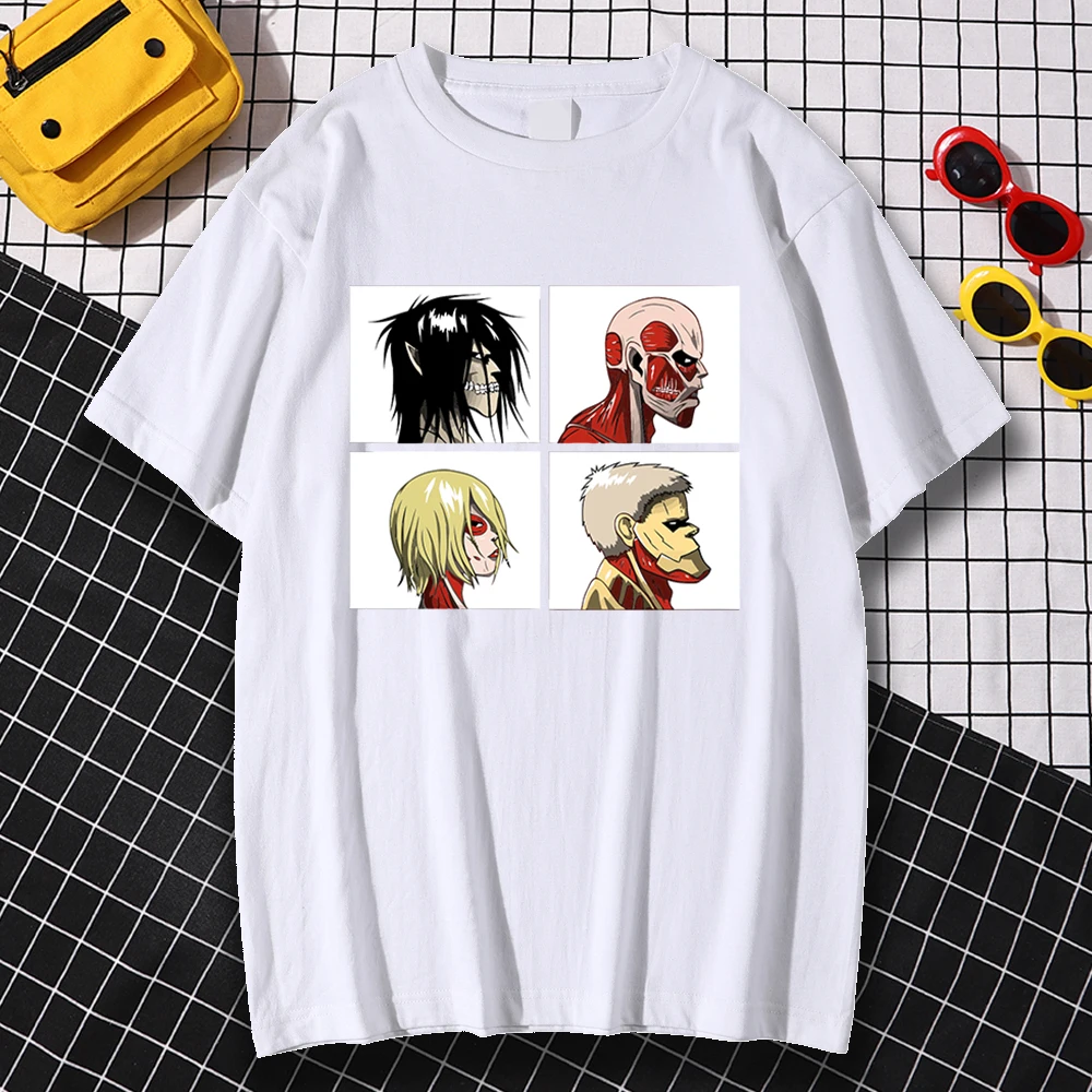 

Anime Beautiful Print Attack on Titan Men Tshirts Spring Summer Tshirts Oversized Tee Shirt Loose Soft T Shirt Hunter X Hunter