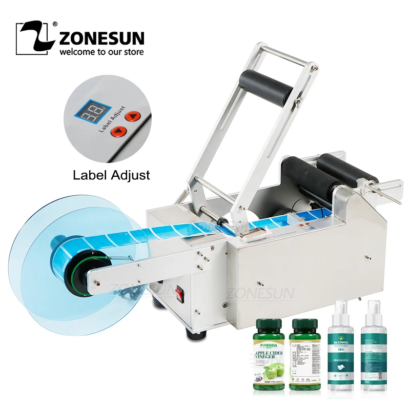 ZONESUN LT-50 Полуавтоматическая этикетировочная машина для круглых бутылок ручная