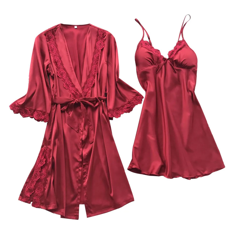 

Комплект женского кружевного нижнего белья, соблазнительная ночная рубашка, халаты для подружки невесты, Атласный халат, одежда для сна