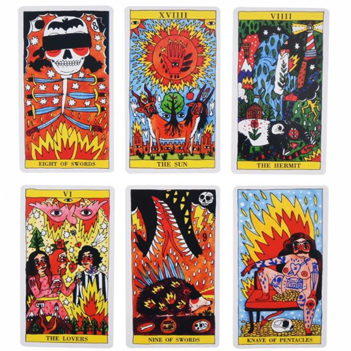 

78 Cards Tarots Del Fuego Cards English Card Game Family Gathering Board Game Divination Fate Tarot Card
