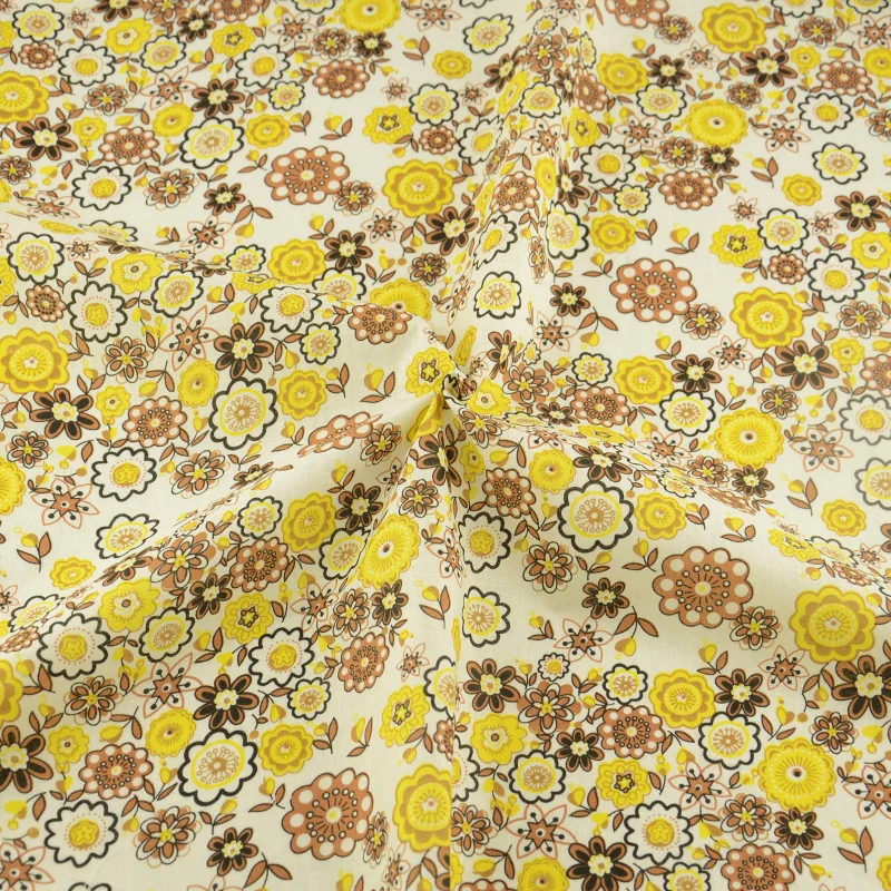 Занавески для шитья Booksew из хлопчатобумажной ткани коричневого и желтого цветов