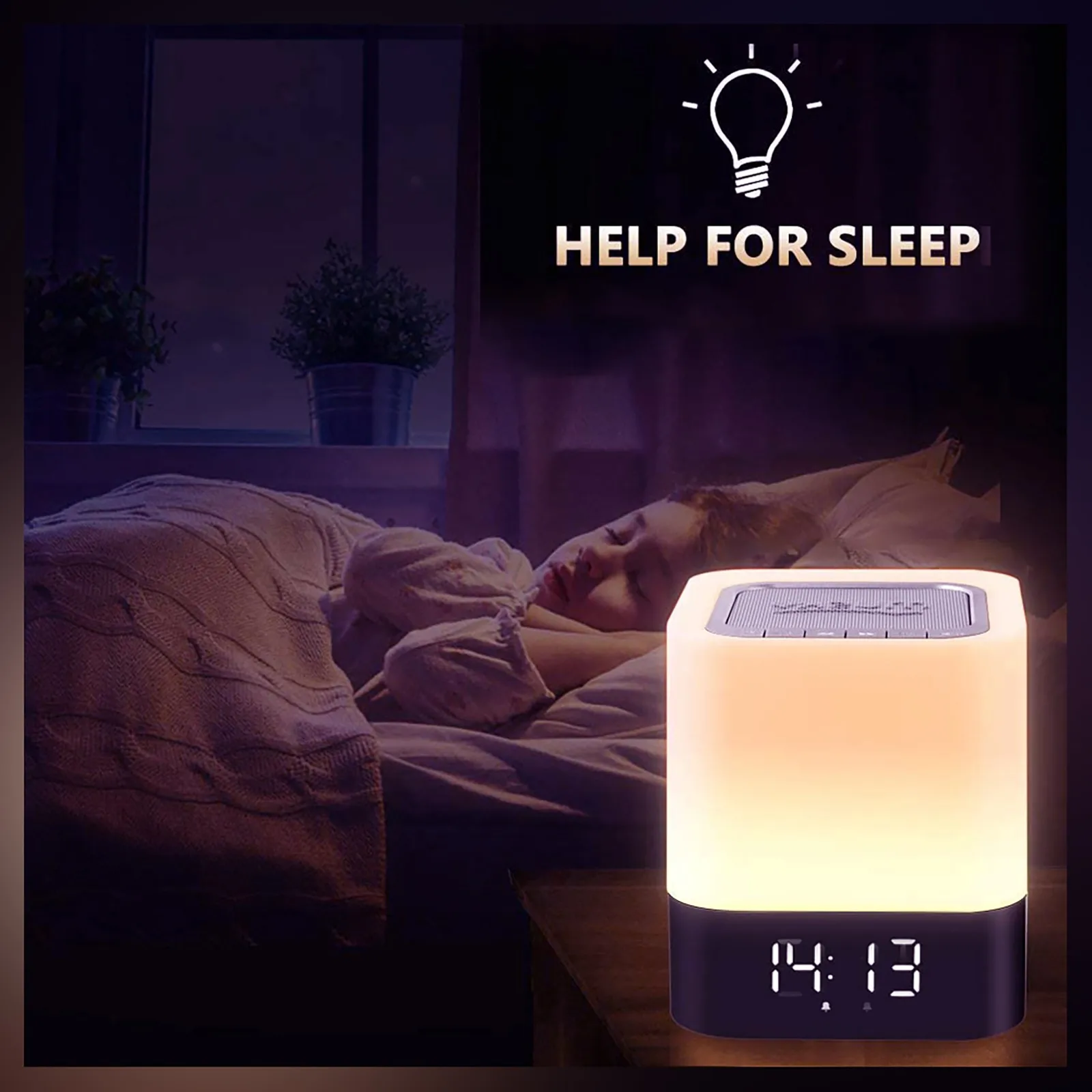 

5 In One Super Multifunctional Speakers Mobile Phone Bluetooth Audio Clock Alarm Clock Audio Light For Night Light & Camping