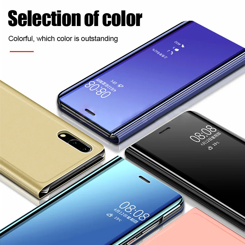 Умный зеркальный флип чехол для Huawei P40 P30 P20 Lite Pro Y9 Y7 Y6 Y5 P Smart 2019 Mate 20 Honor 10i 9 8X 8A 8C 9A