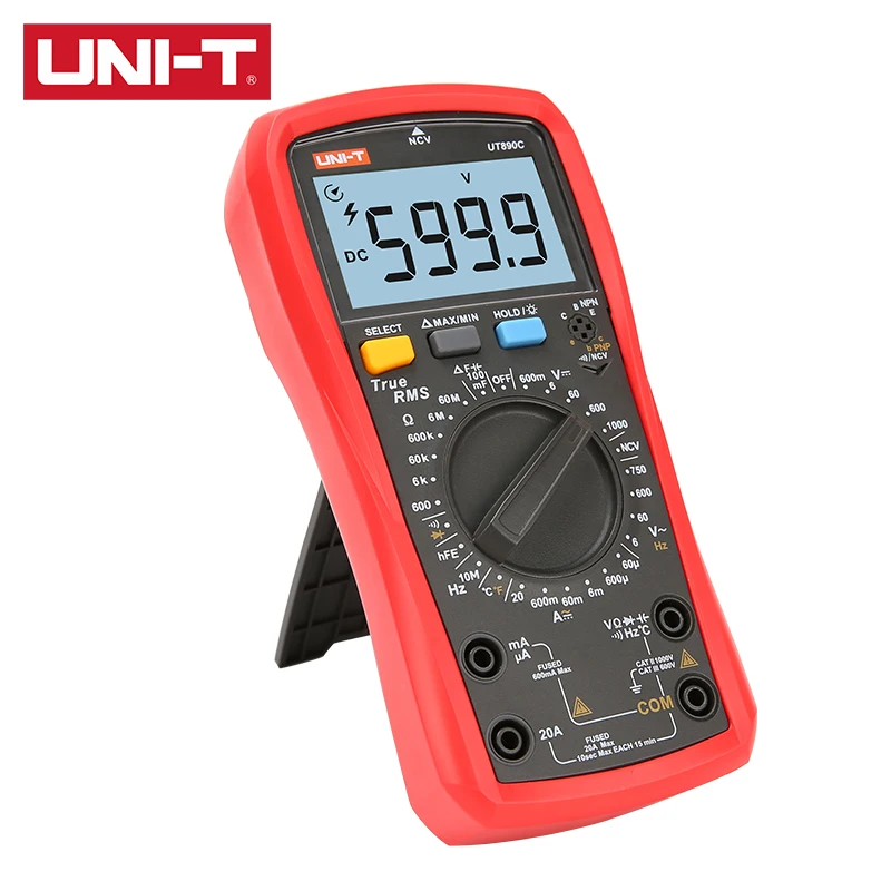 Цифровой мультиметр UNI T UT890C/UT890D + 6000 отсчетов True RMS ЖК дисплей Бесконтактный
