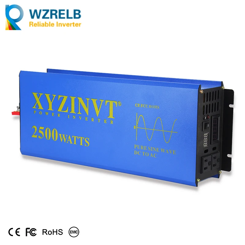 

XYZ INVT Reliable Peak 2500W Pure Sine Wave OFF Grid Inverter DC12V/24V to AC220V Power Inverter Converter Houseuse Solar System