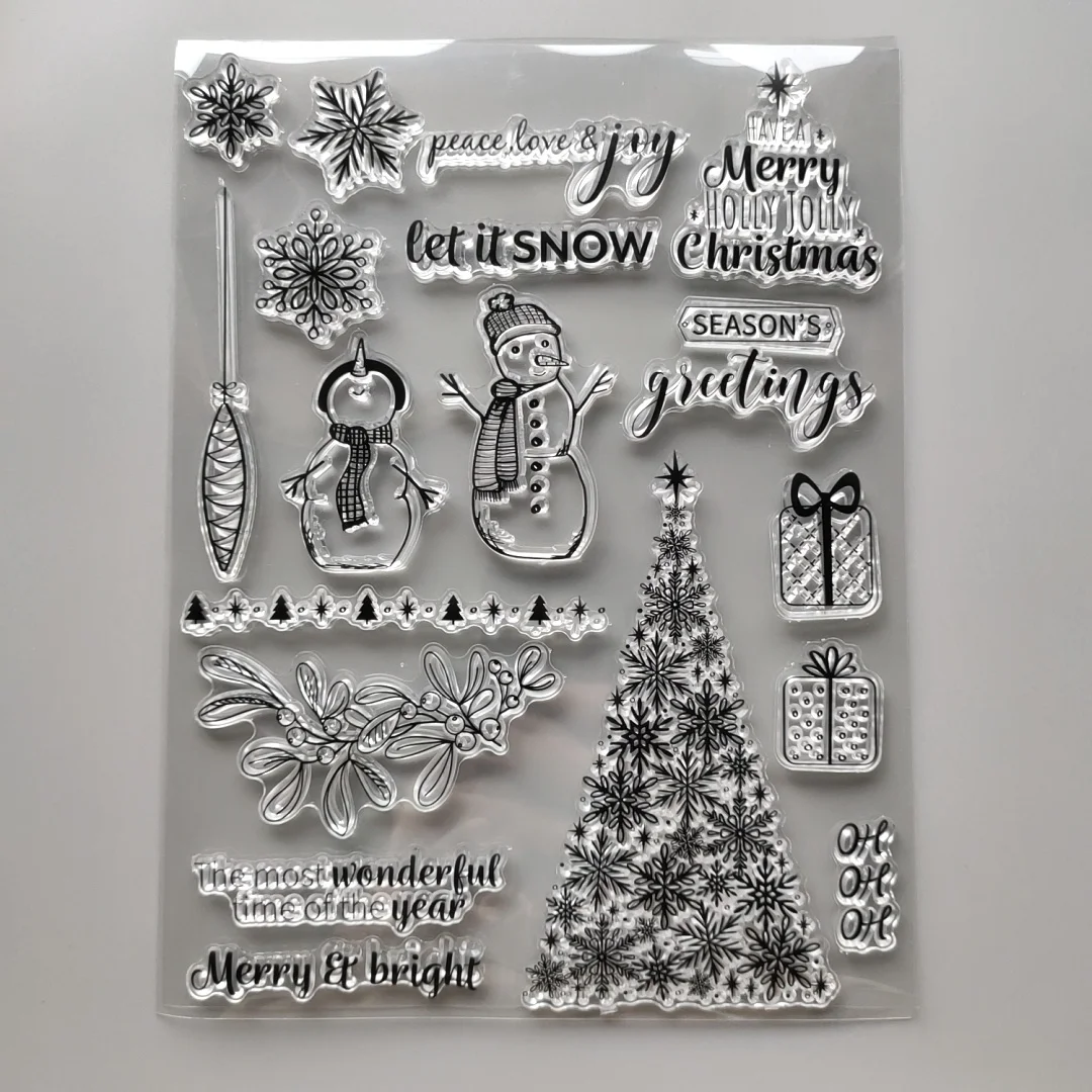 

2021 Рождественская елка прозрачные штампы Сделай Сам Скрапбукинг принадлежности для рукоделия резиновые силиконовые уплотнения карточка ф...