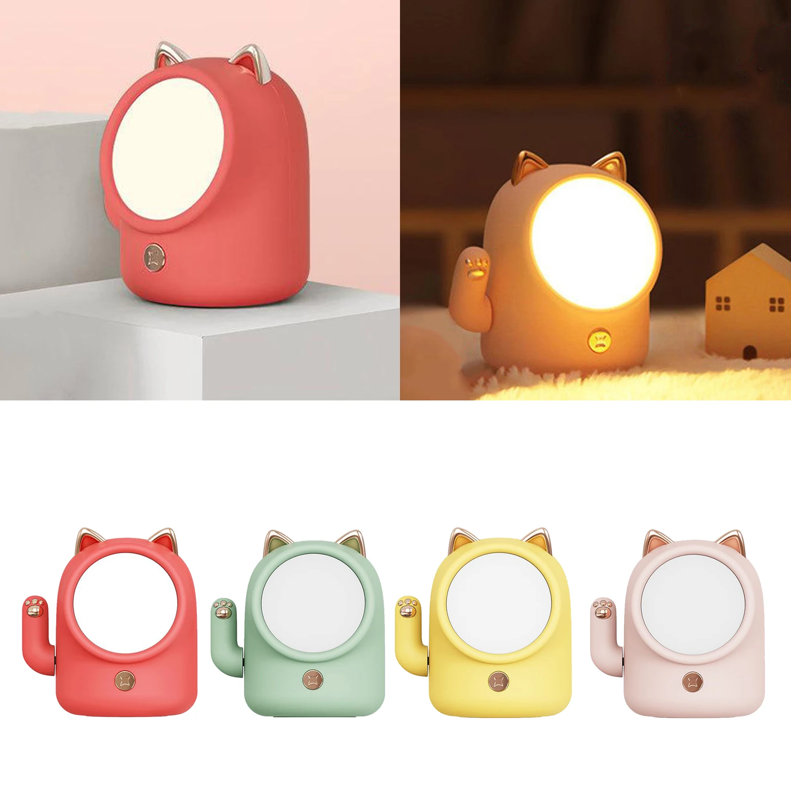 

Rechargeable Night Light for Kids Cat Shaped Touch Sensor Bedside Lamp for Breastfeeding, Diaper Changing, Reading