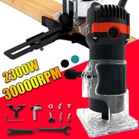 2300w 30000rpm wood electric hand trimmer woodworking engraving slotting trimming hand carving machine wood router joiners set