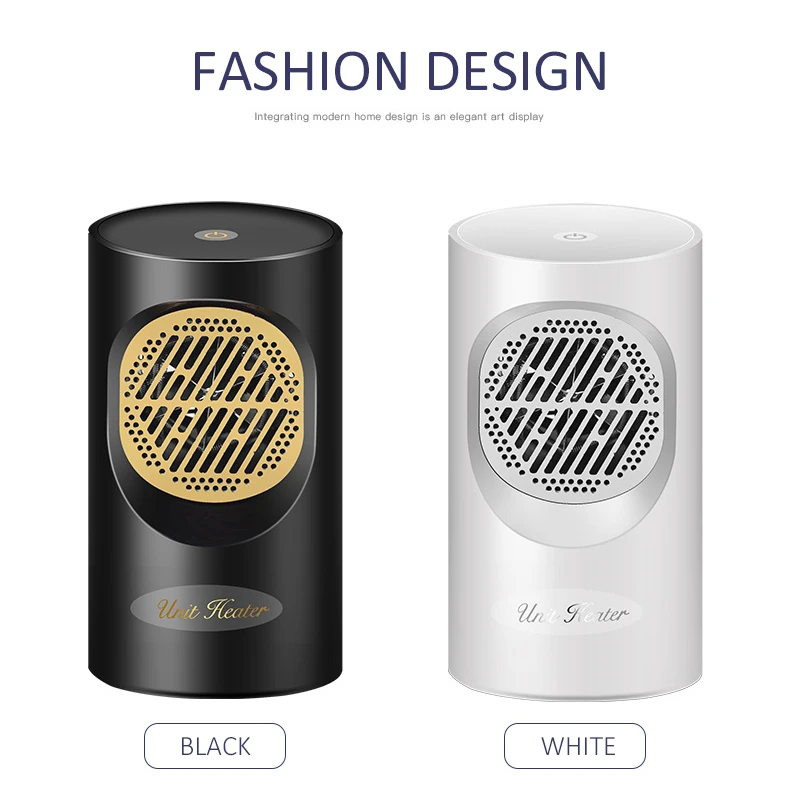 Электрический настенный обогреватель Mini Portable Plug-in Personal Space Warmer для внутреннего отопления, кемпинга и любого места. Регулируемый нагреватель включен.