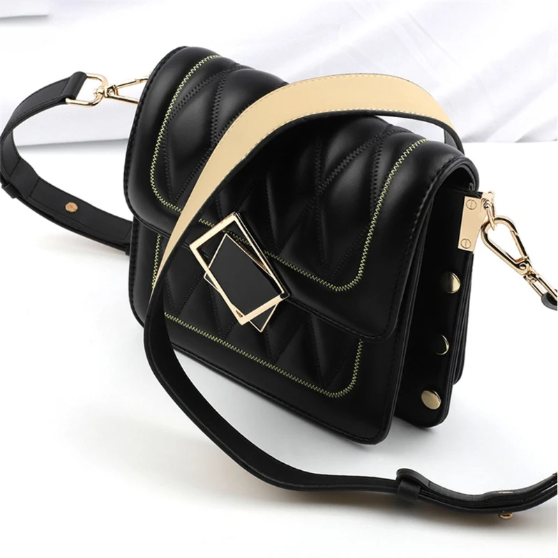 Из искусственной кожи Регулируемая Повседневная сумка через плечо с вышивкой