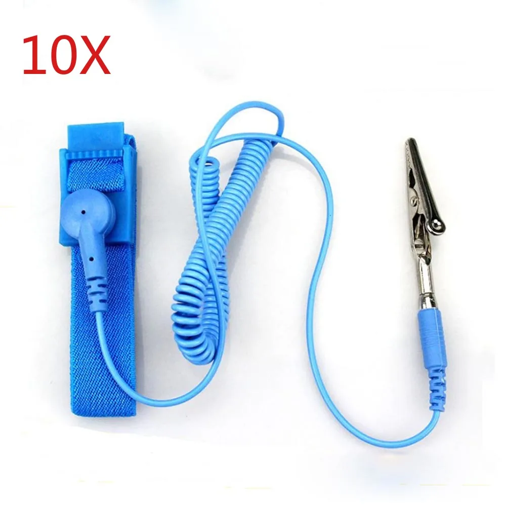 10 шт./лот регулируемый ПВХ электростатический Антистатический браслет разрядный