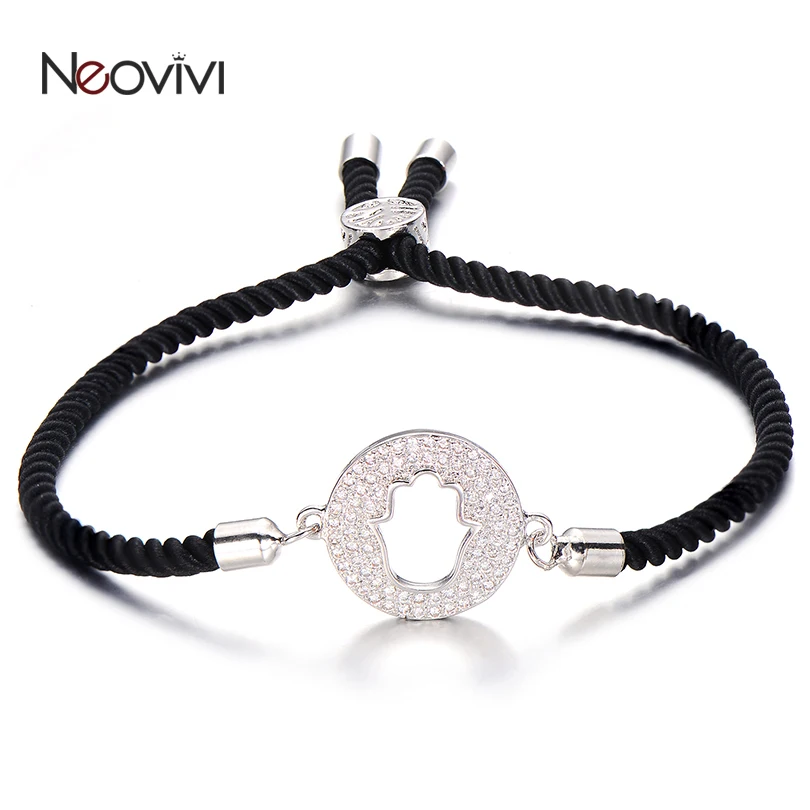Neovivi белые круглые с цирконом бусина полый браслет подвесками на руку для женщин