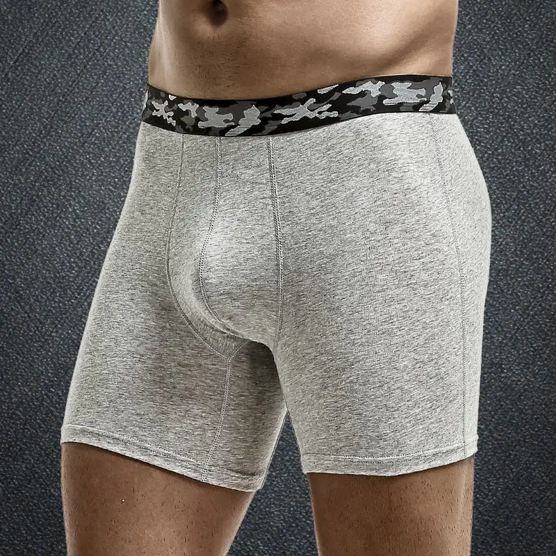 

Sports Men'S Underwear Large Size Lengthened Four Corner Men'S Shorts Head Soft Cotton Boxer Shorts Breathable Personality Trend