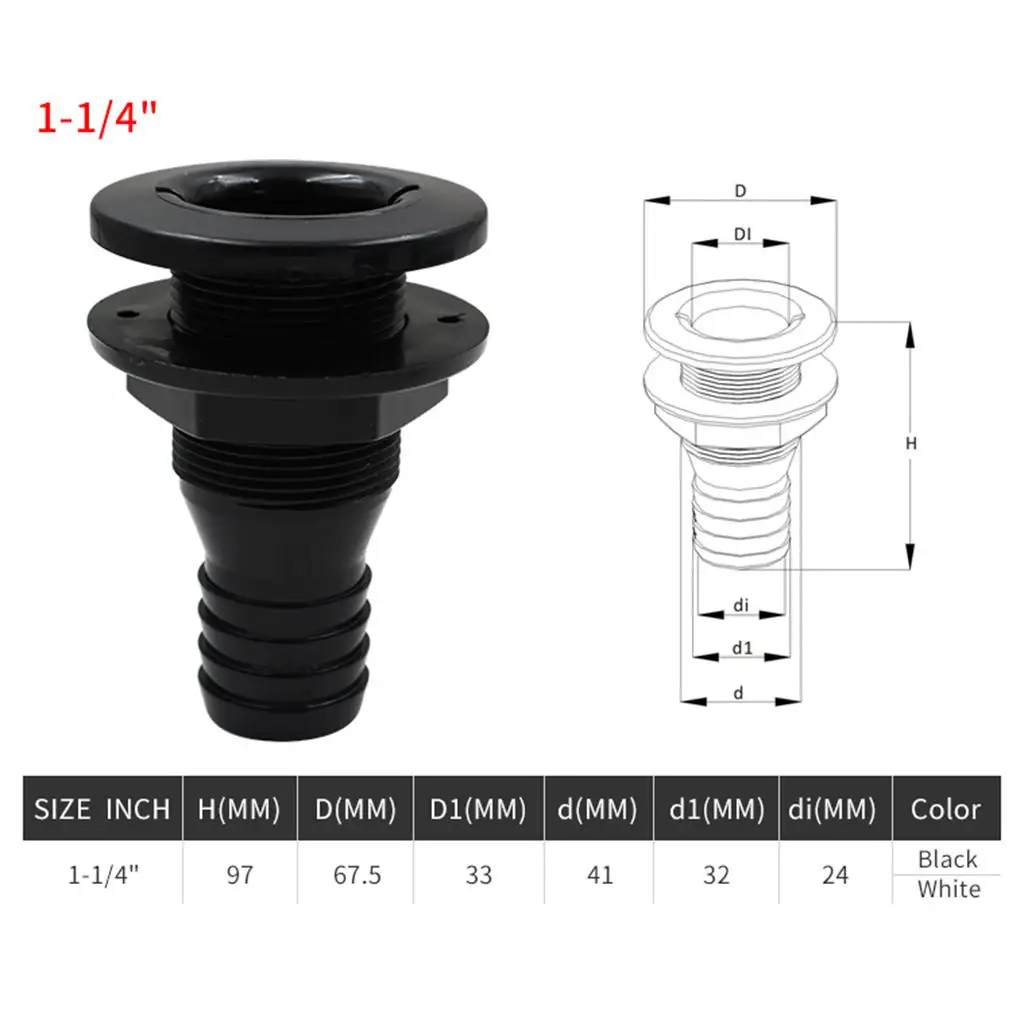 

Plastic 1 1/4 '' Marine Hull Connector Replacement Yacht Parts for Boat