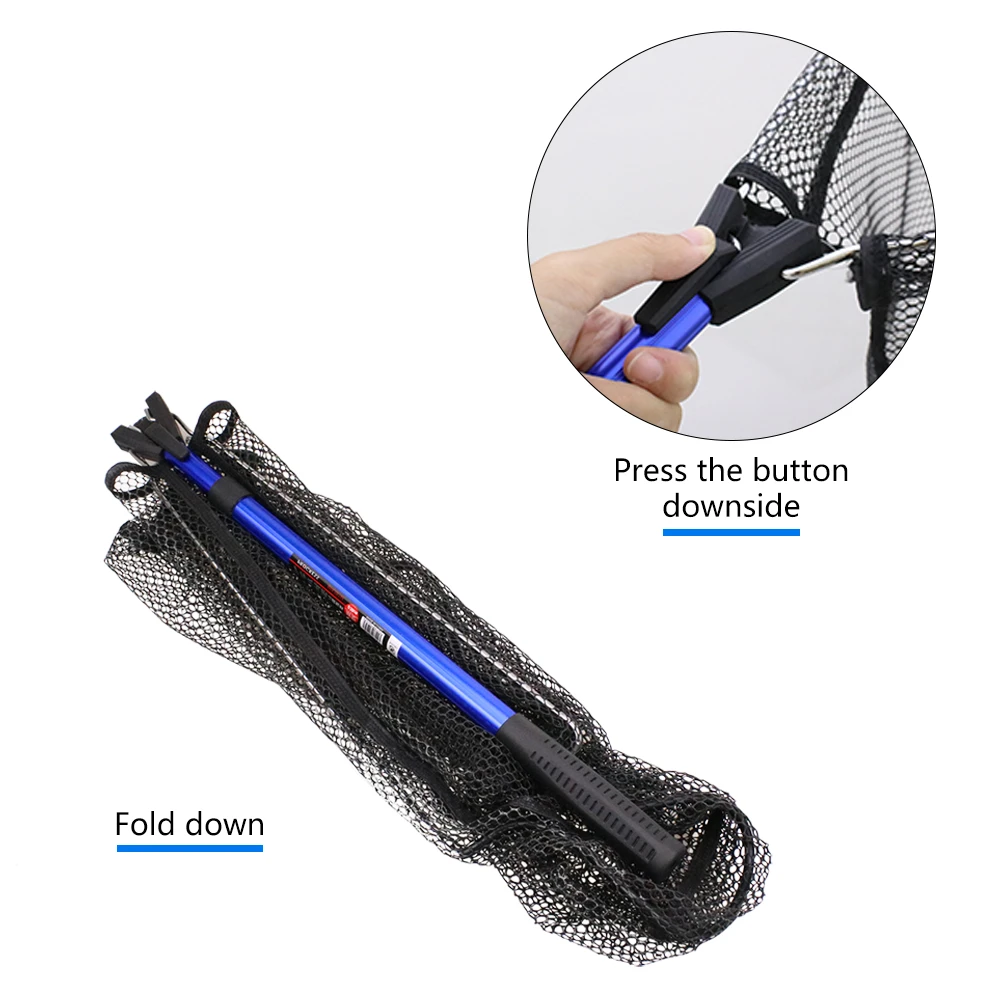 Складная рыболовная сеть складная алюминиевая телескопическая с ручкой