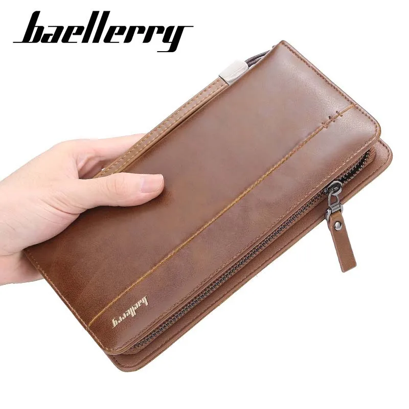 

Baellerry Men Clutch Bag Large Capacity Men Wallets Cell Phone Pocket Passcard Pocket High Quality Multifunction Wallet For Men