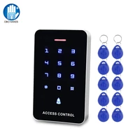 dc12v touch rfid keypad access control system door opener smart rfid access controller wg26 10pcs 125khz em4100 keychains