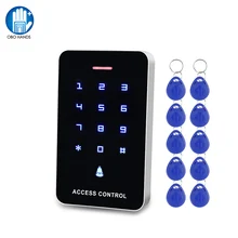 DC12V Touch RFID Keypad Access Control System Door Opener Smart RFID Access Controller WG26 +10pcs 125KHz EM4100 Keychains