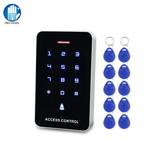 dc12v touch rfid keypad access control system door opener smart rfid access controller wg26 10pcs 125khz em4100 keychains free global shipping
