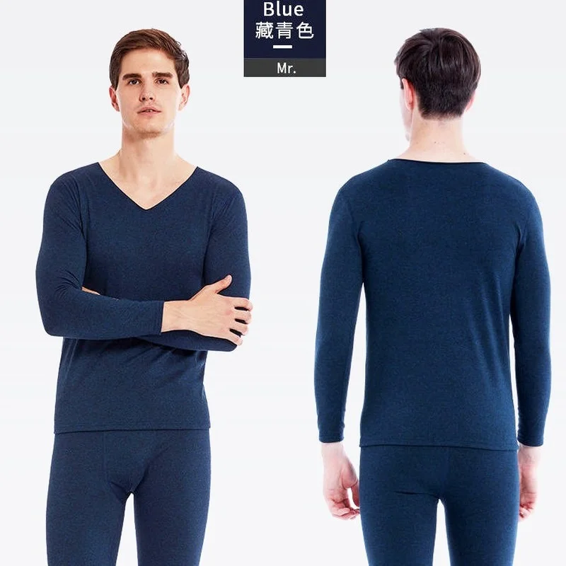 Men Brand Thermal Underwear Sets Men Gray Black Warm Casual Underwear High Stretch Long Johns Set Old Mens Thermal Pajamas 4XL