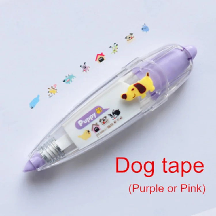 Dog Новая кружевная Корректирующая лента с изображением милых животных, ленты для букв, книг, сделай сам, corretivo escolar fita, канцелярские принадлежности, школьные принадлежности 6562 - Цвет: Dog