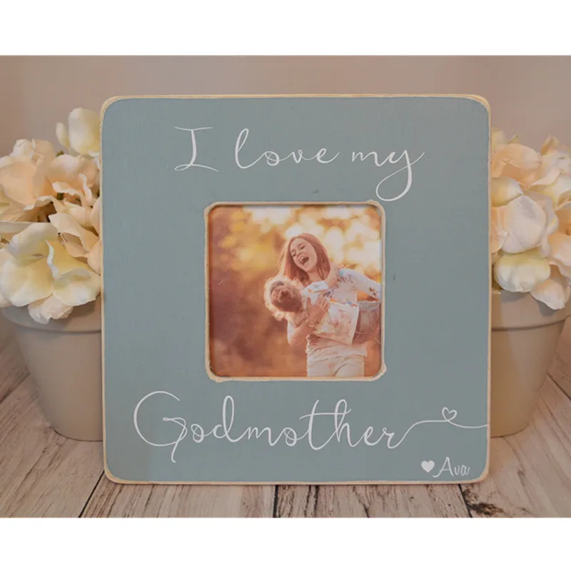 Personalized laser cut Godmother photo Frames custom engraved baby shower Picture frame mother's day gift Christmas Gifts | Дом и сад