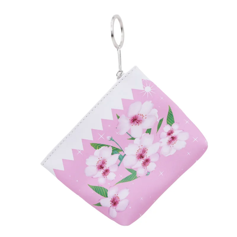 Новинка квадратный Кошелек из искусственной кожи на молнии с цветочным рисунком