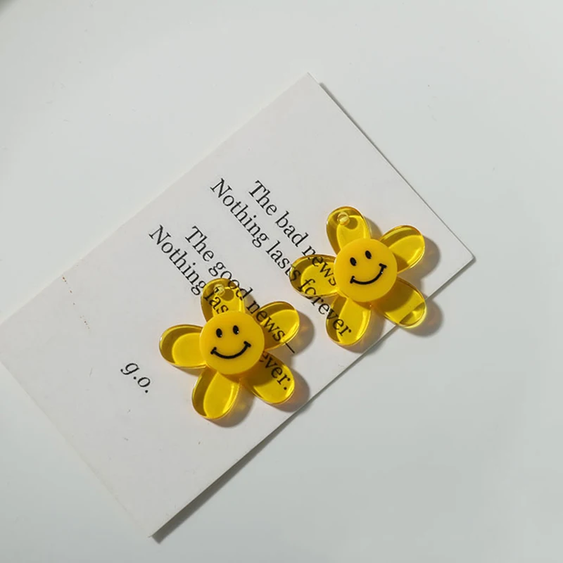20 шт 30 мм Корея diy смайлик цветок. Подвеска в виде смайлика подсолнуха. Цепочка для