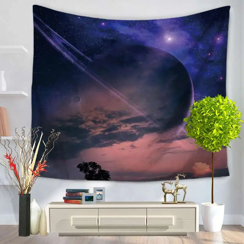 

Beautiful Space Planet Tapestry Wall Blanket Moon Starlight Dream Wall Background Cloth Beach Towel Hall home decoration