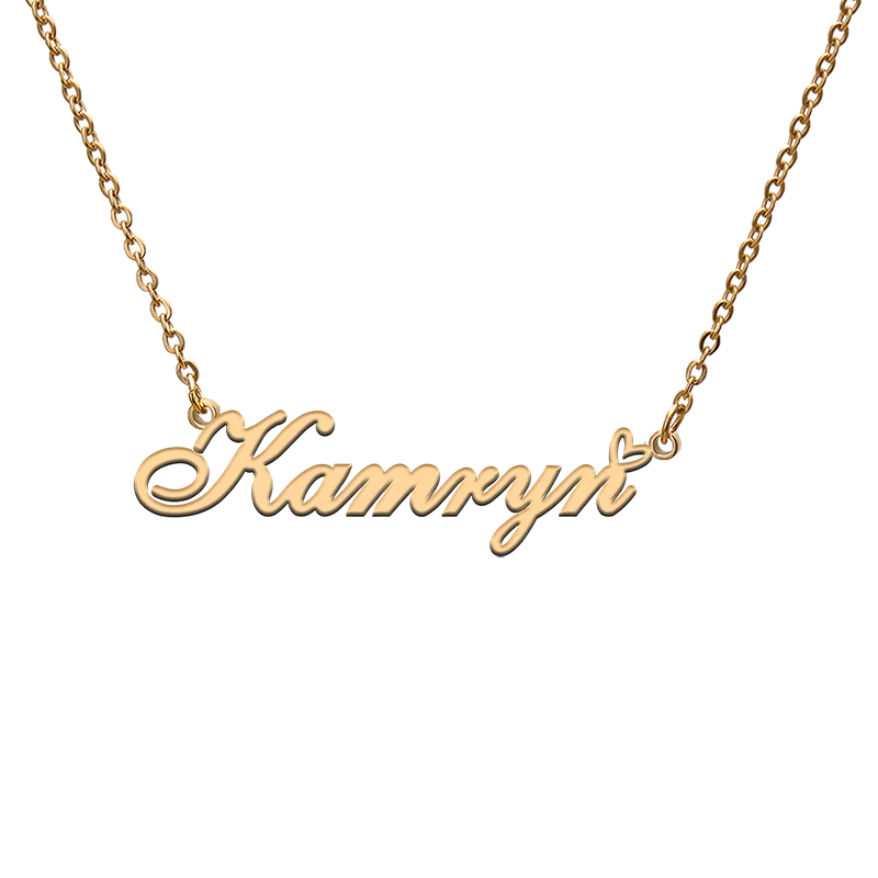

God with Love Heart Personalized Character Necklace with Name Kamryn for Best Friend Jewelry Gift