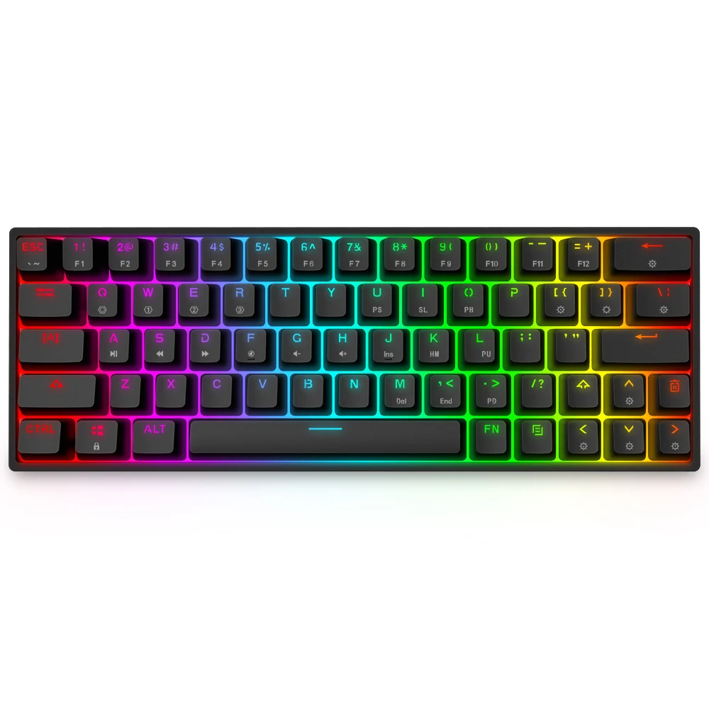 

GK64 GK64x GK64xs RGB Hot Swap Programmable Bluetooth Wired Case PCB Plate Cherry MX Keyboard DIY kit Replacable Space