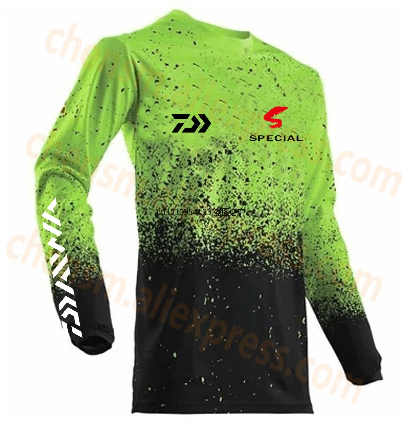 

New Arrive Plus Size Autumn Daiwa Dawa Men Fishing Shirt Breathable Hygroscopicity Quick Drying Anti-UV Fishing Clothing XS-5XL