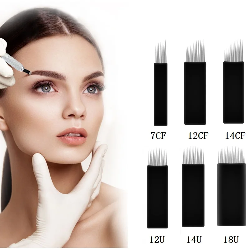 Biomaser Microblading Needles12CF/14CF/14U/18U форма супер черные иглы татуировки для микроблейдинга