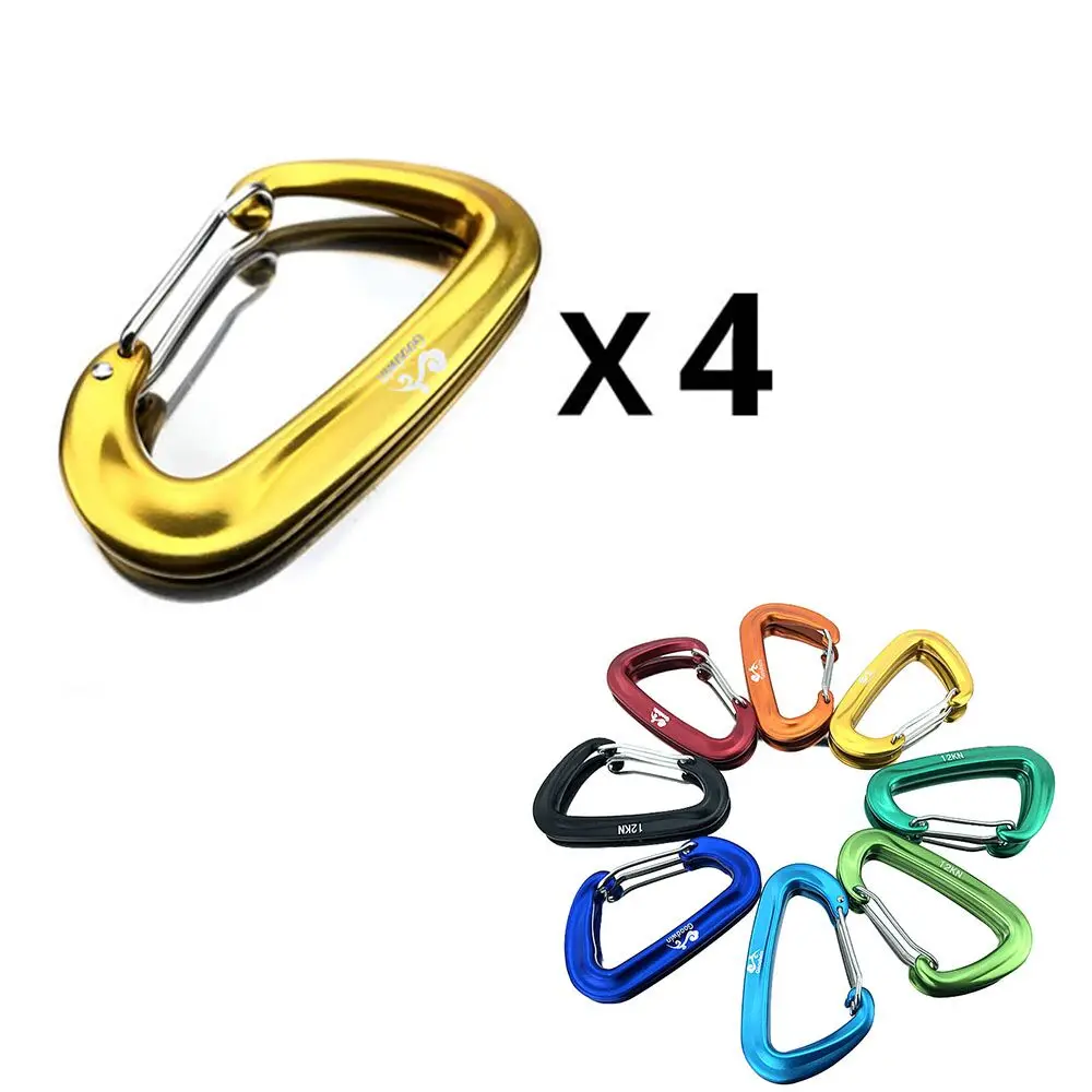 

Professional Climbing Carabiner 4Pcs Shape Mountaineering Buckle Hook 12KN Safety Lock Outdoor Climbing Equipment Accessory