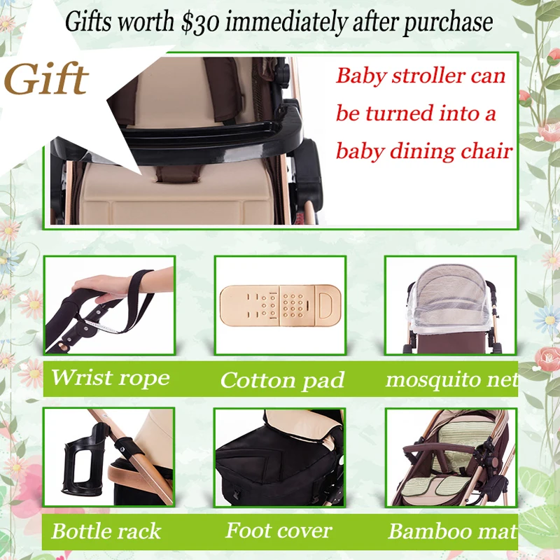 Коляска прогулочная коляска может сидеть складной амортизатор тележка легкая