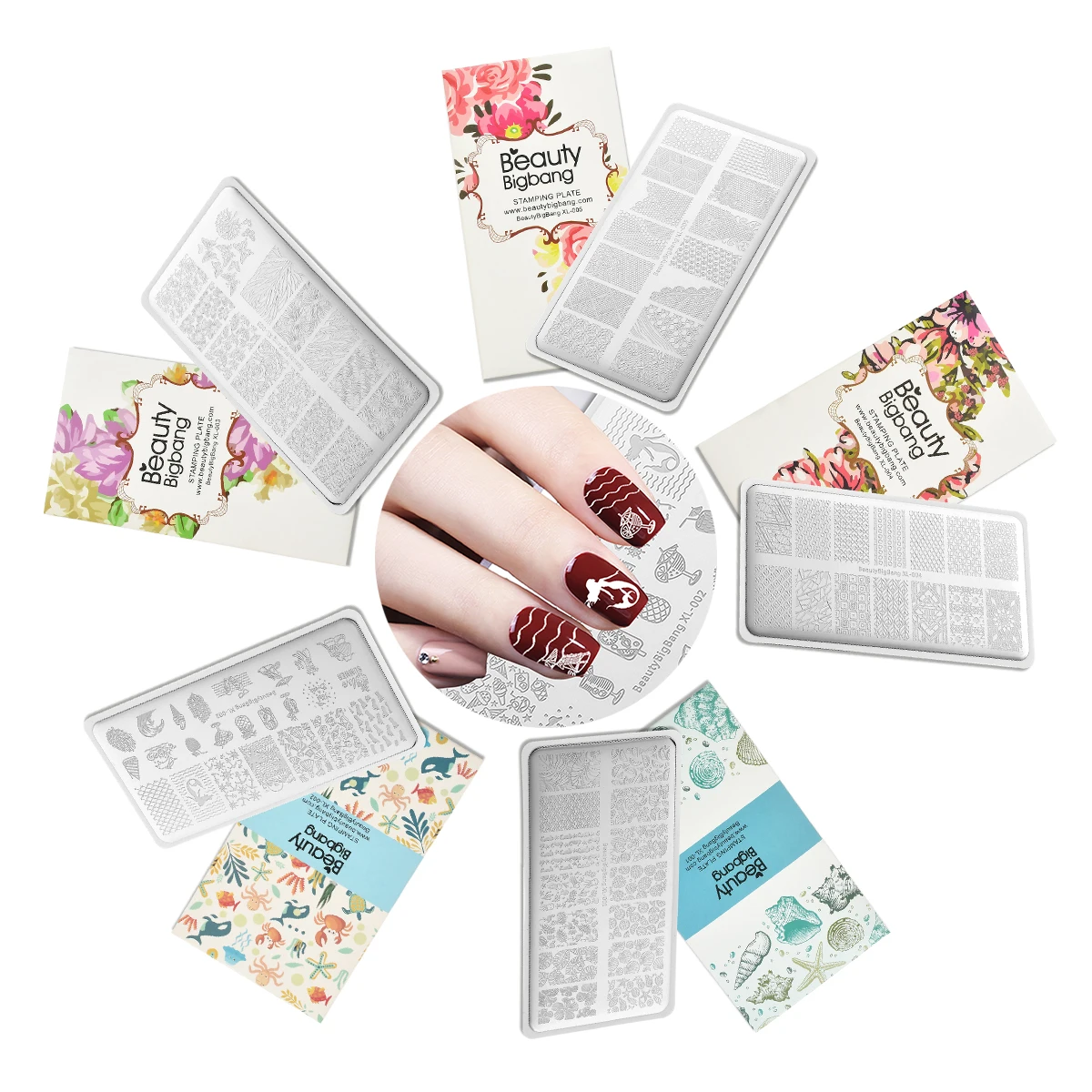 

BeautyBigBang 6*12 см прямоугольные пластины для стемпинга ногтей летние цветочные геометрические штампы для дизайна ногтей шаблон трафареты для и...