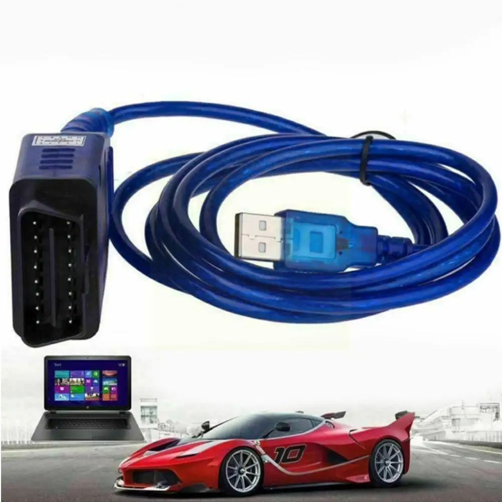

Vag-Com Interface Cable KKL VAG-COM 409.1 OBD2 II OBD Line Auto Scanner Cable Car USB Aux Diagnostic Test D6G9