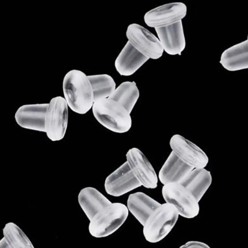 

50PCS/Bag Silicone Rubber Earring Clasp Styles Ear Nut Earrings Jewelry Accessories Plugging Earring Back Earstud Findings