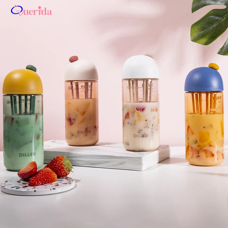 Креативная пластиковая бутылка для воды с фруктами портативная герметичная