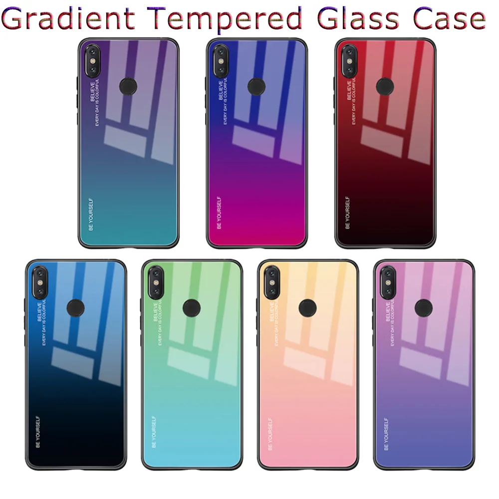 

Gradient Tempered glass case for redmi note 9 7 8t 8 9 pro 8 9s 8 7A 8A xiomi A3 lite Mi 9 lite POCO X3 case for redmi note 8 9