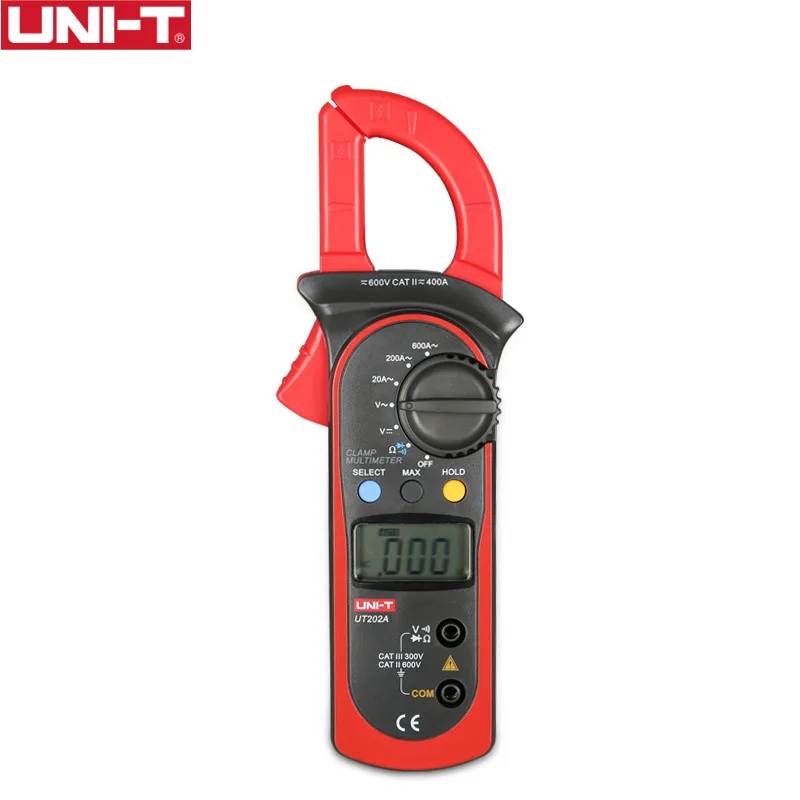 

UNI-T Digital Clamp Meter 600A 600V AC DC Auto Range Resistance Frequency Temperature Electric Tester UT201 UT202 UT203
