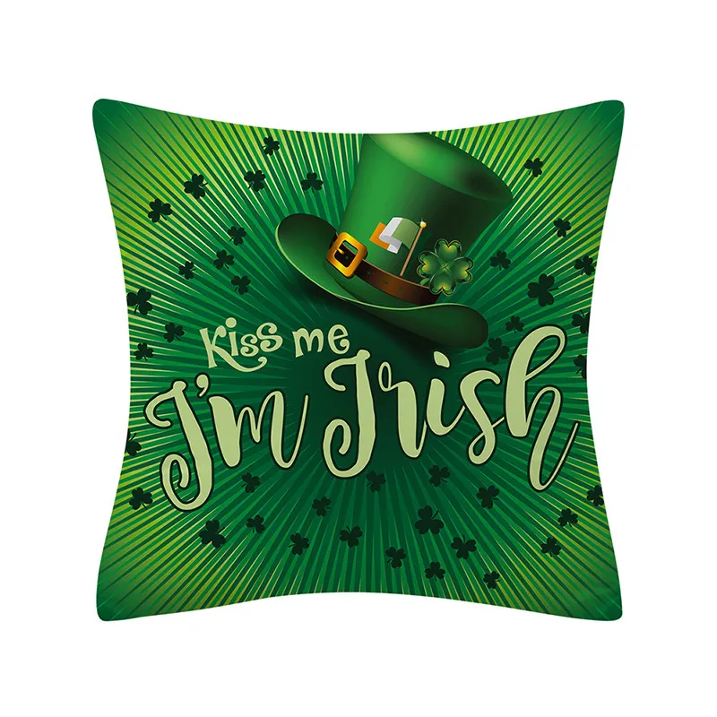 

Saint Patrick's Day Cushion Cover 45x45 Pillowcase Clover Printed Sofa Cushions Decorative Throw Pillows Home Decor Pillow Cases