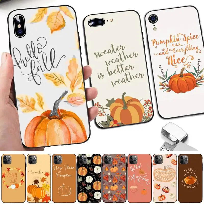 

TOPLBPCS Pumpkin happy fall Phone Case for iPhone 11 12 13 mini pro XS MAX 8 7 6 6S Plus X 5S SE 2020 XR case
