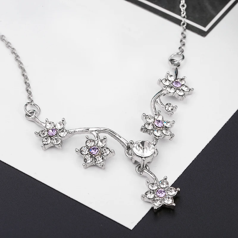 TOGORY новинка 2020 блестящее ожерелье с цветком для женщин подвеска растительным