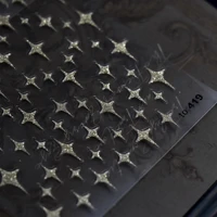 new craft 5d three dimensional embossed nail applique silver gold starry sky flame nail decoration sticker
