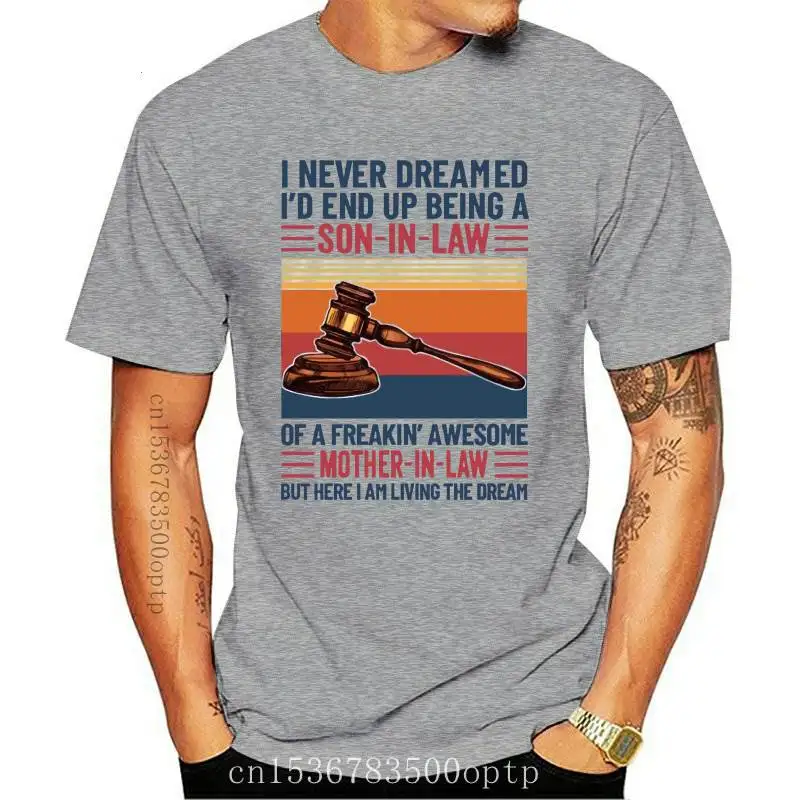 

New Unisex 100% Cotton Being A Son-in-law of A Freakin' Awesome Mother-in-law Novelty Men's Short Sleeve T-Shirt Women Soft Top