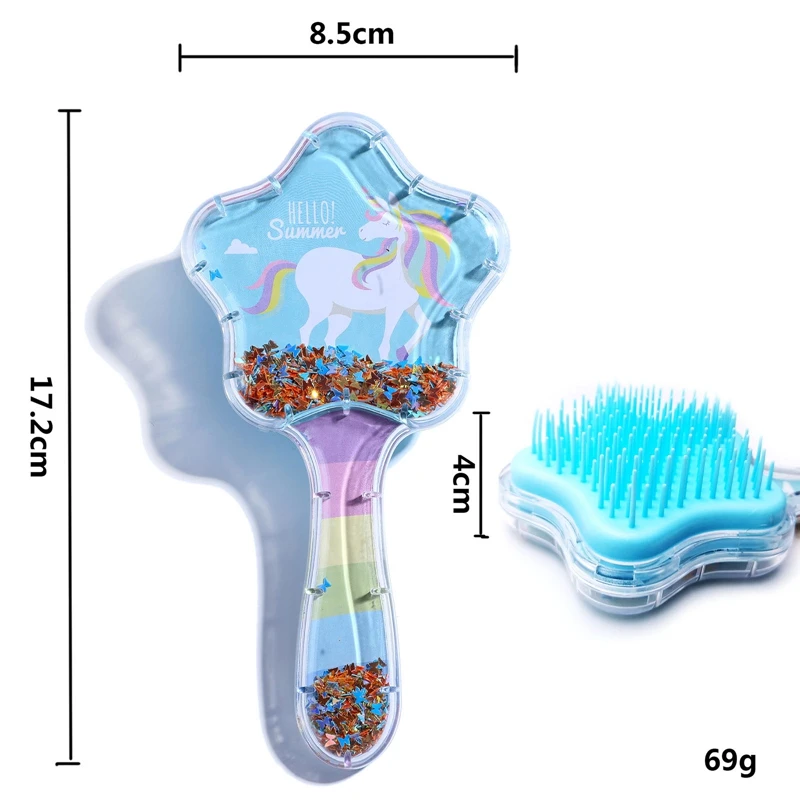 Щетка для волос с мультяшным единорогом девочек Расческа воздушной подушкой в